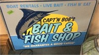 CAPT'N BOB'S BAIT & FISH SHOP METAL SIGN