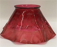 Etched Cranberry Glass Shade