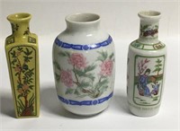 Group Of 3 Japan Porcelain Vases
