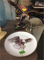 BALD EAGLE COLLECTOR PLATE, EAGLE PAPER WEIGHT &