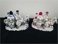 2 8x6.5 in vintage Victorian porcelain figurines