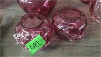 2 SMALL CRANBERRY GLASS VASES
