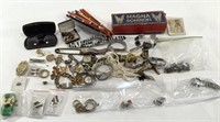 Assortment of Pins, Costume Jewelry, & More