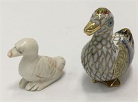 Oriental Cloisonne Duck & Stone Duck