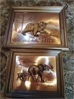 3D Bear & Elephant Framed Pictures
