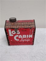 Vintage log cabins syrup tin