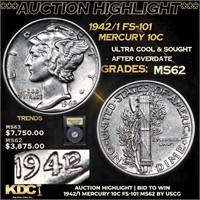 ***Auction Highlight*** 1942/1 Mercury Dime FS-101