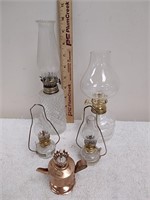 Group of small oil lamps