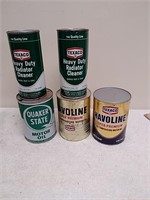 Group of vintage oil cans