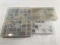 (4) Plastic Tool Boxes with Tools / Nails & Screws