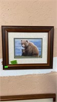 GRIZZLY BEAR & CUB PHOTOGRAPH FRAMED, 10.5"X12.5"