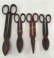 (4) Vintage Forged Steel Shears