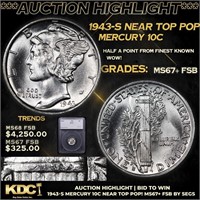 ***Auction Highlight*** 1943-s Mercury Dime Near T