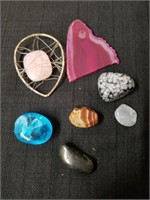 Group of miscellaneous rocks one looks like a