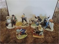 6 Norman Rockwell Porcelain Figurines