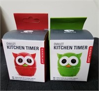 Two new owl kitchen timers