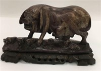 Stone Carved Hog Sculpture