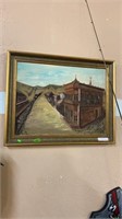 OIL ON CANVAS PAINTING SAYER BANK PHILLIPSBURG MT