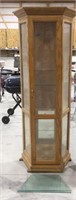 Wood/glass display case 13.5x25x74