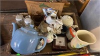 BX W/ BLUE TEAPOT, S&P SHAKERS & OTHER COLLECTIBLE