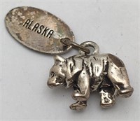 Silver Alaska Bear Charm
