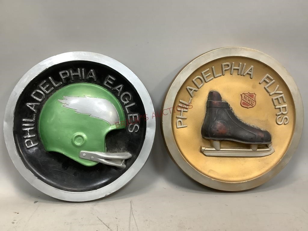 Philadelphia Eagles and Flyers Chalkware Decor