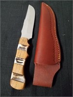 New hunting knife 9.5 in wood and stag handle