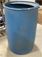 50 gal Plastic blue barrel - has holes in bottom
