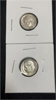 1964D and 1952 Silver Dimes