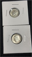 1963D and 1964 Silver Dimes