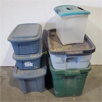 (6) Various Size Totes With Lids