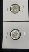 2 1964D Silver Dimes