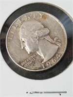 1964D silver quarter