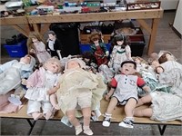Large group of assorted dolls