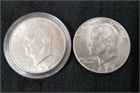 Two Eisenhower dollars 1972 D and 1972 d