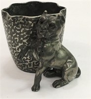 Silver Plate Figural Dog Cup
