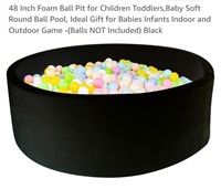 48" Foam Ball Pit, Black (removable