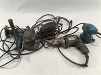 (5) Older Electrical Tools Sanders, Saw, & More