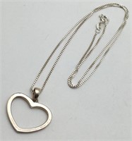 Sterling Silver Italian Necklace & Heart Pendant