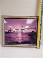 Framed Golden Gate Bridge artwork
