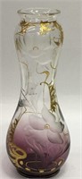Moser Amethyst Cut Floral Vase