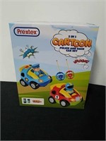 New 2-in-one cartoon police and race car set