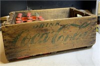 Coca-Cola wooden crate with Bottles