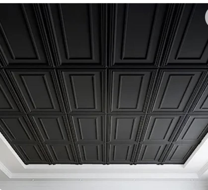 12 New 3D Drop Ceiling  Tiles, Black 24x48in.
