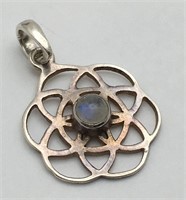 Sterling Silver Clear Stone Pendant