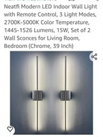 New...(2) LED INDOOR  WALL LIGHTS  with remote