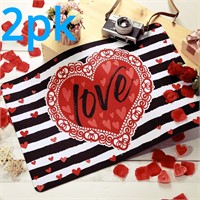 2pk Valentine's Doormat Rug, Non Slip, 15.7x23.6