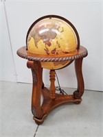 Beautiful lighted world globe on wood base 32 in