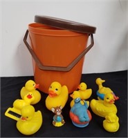 Kids pool toys or bathtub toys with bucket
