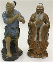 2 Oriental Mud Figures